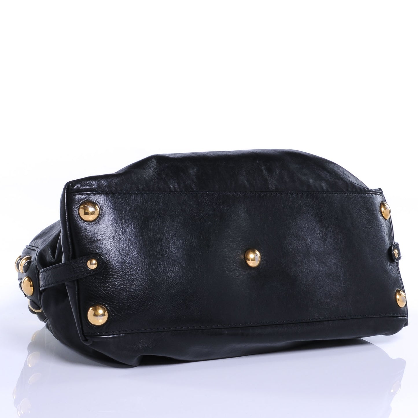 Leather Large Babouska Dome Bag Black