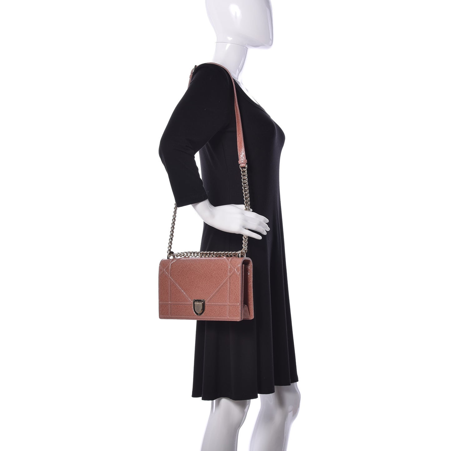 Ceramic Effect Deerskin Medium Diorama Flap Bag Dark Petal