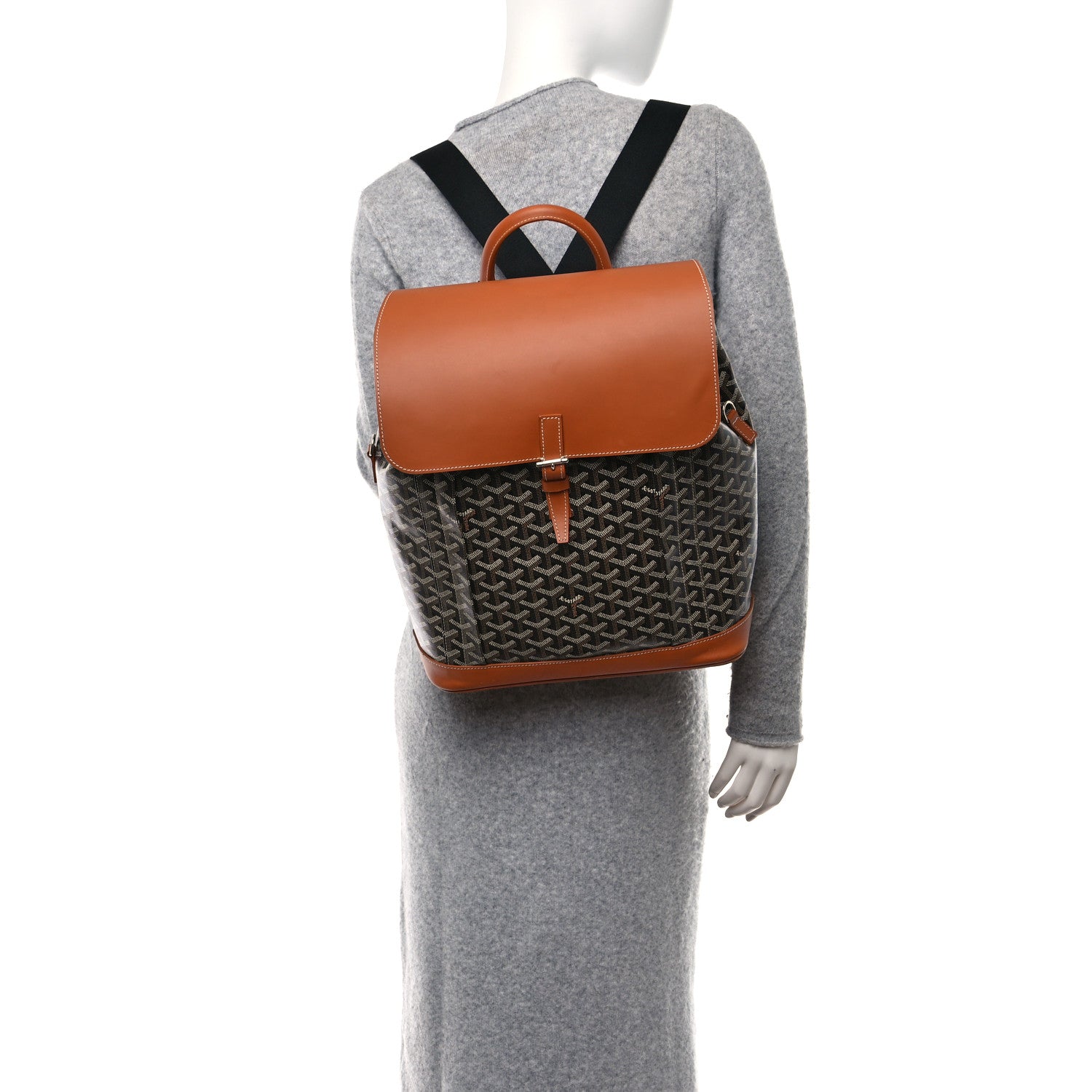 Goyard Goyardine Calfskin Alpin MM Backpack Gold Black 2 of 15