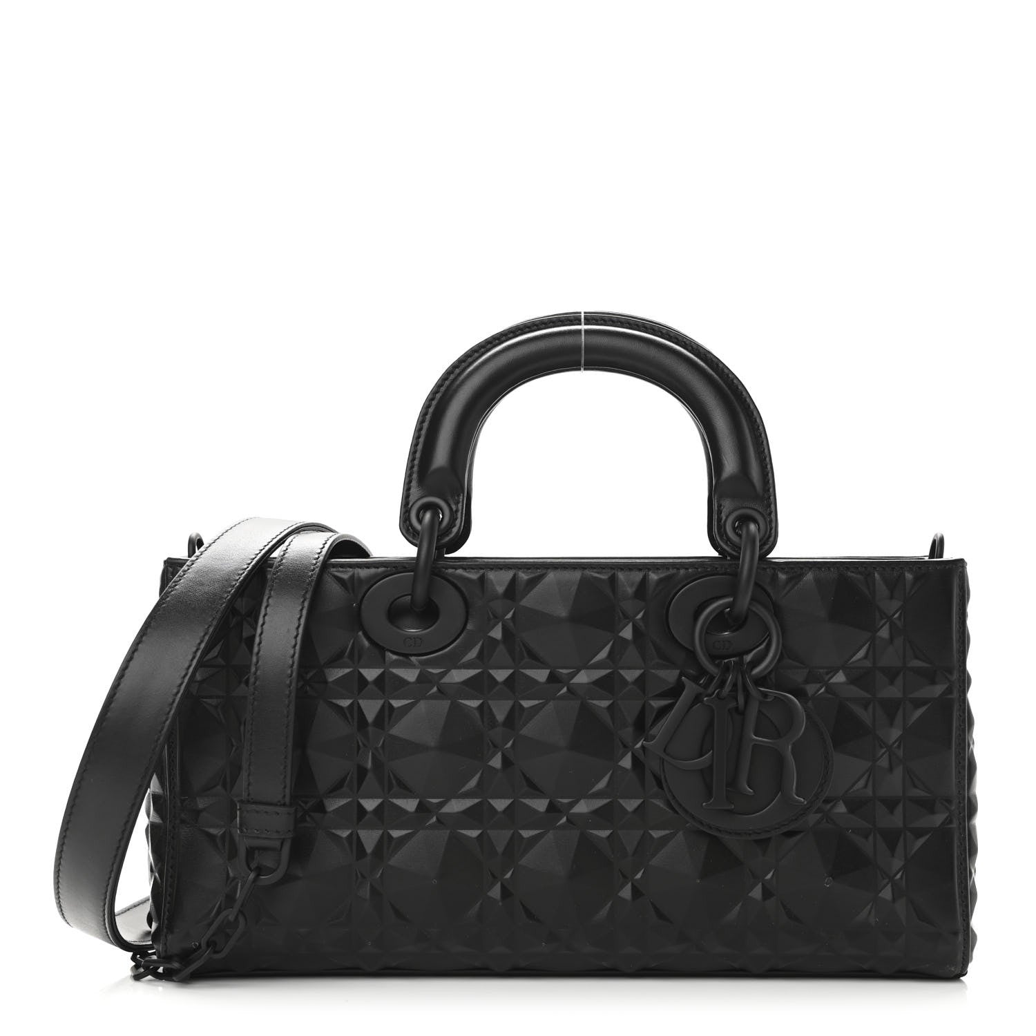 Christian Dior Calfskin Cannage Diamond Medium Lady D-Joy Black 1 of 11