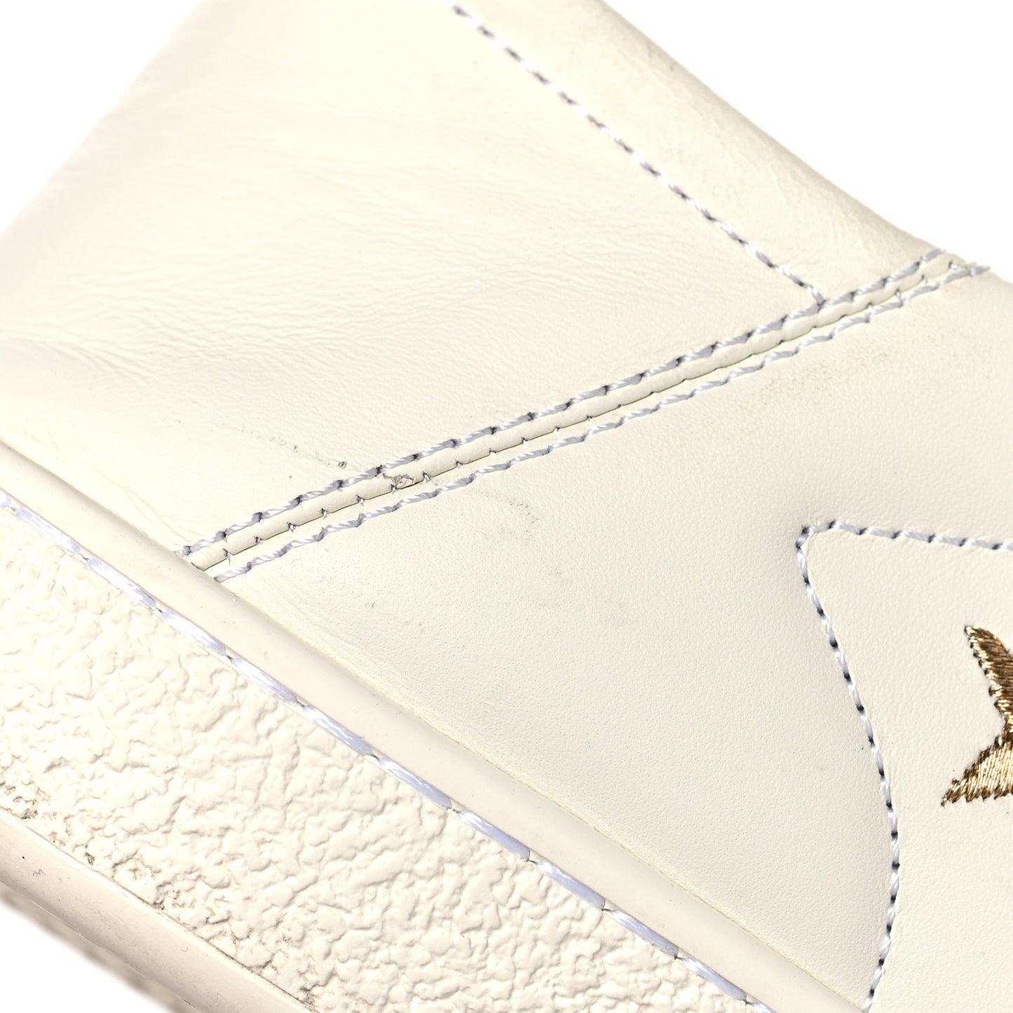 Calfskin Bee Star Embroidered Sylvie Web Ace Sneakers 39 White