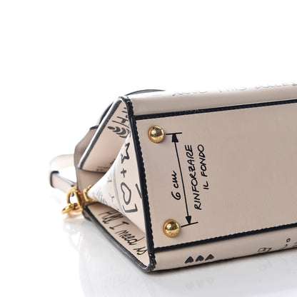 Dolce & Gabbana Calfskin Graffiti Printed Welcome Satchel White Black 6 of 13