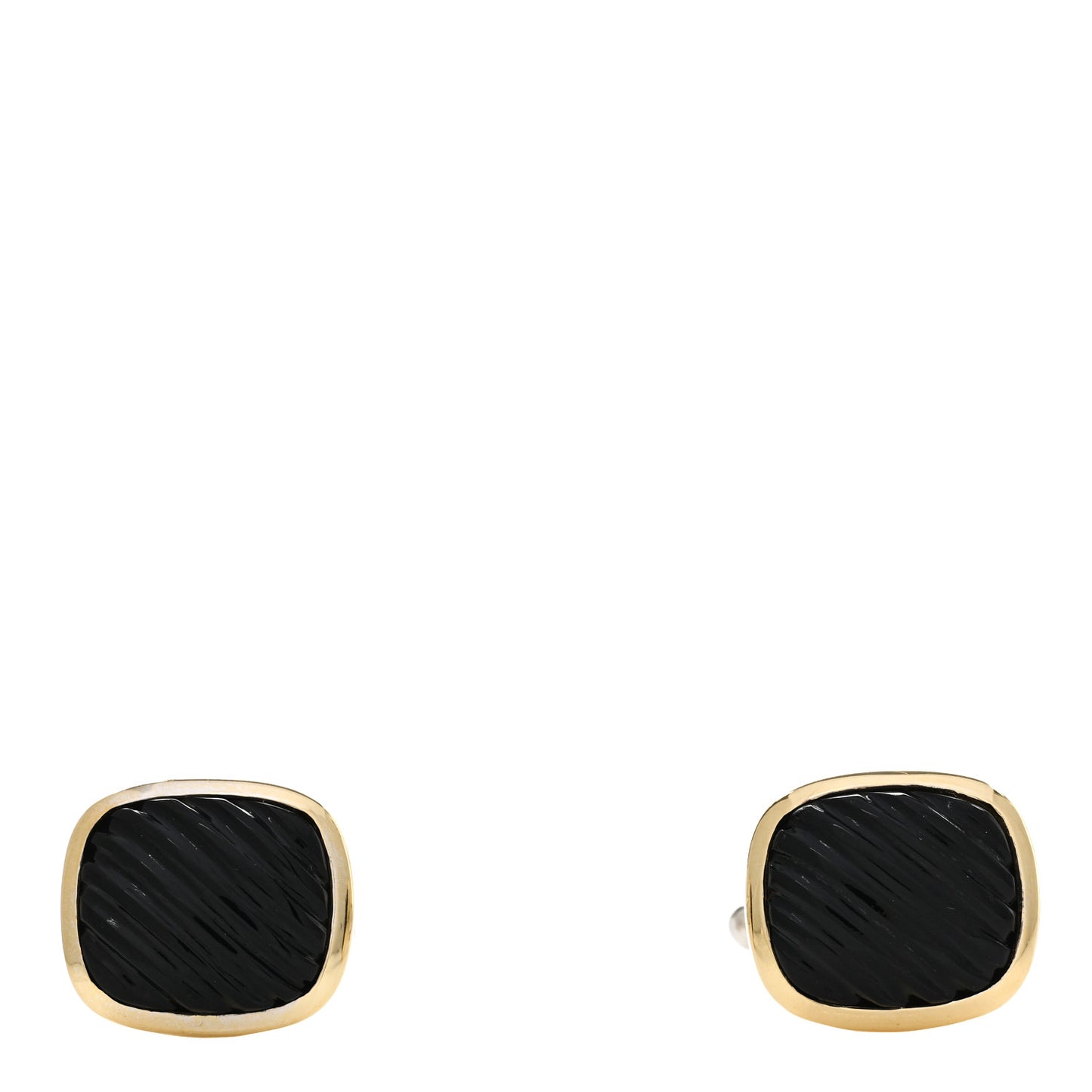 Sterling Silver 18K Yellow Gold Black Onyx Albion Cufflinks