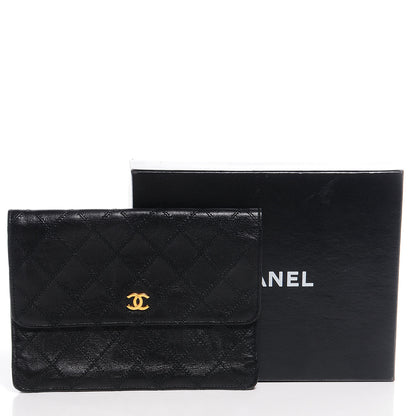 Chanel Leather Diamond Stitch Compact Wallet Black 5 of 8
