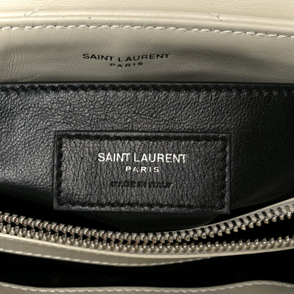 Saint Laurent Calfskin Y Quilted Monogram Small Loulou Chain Satchel Crema Soft 14 of 21