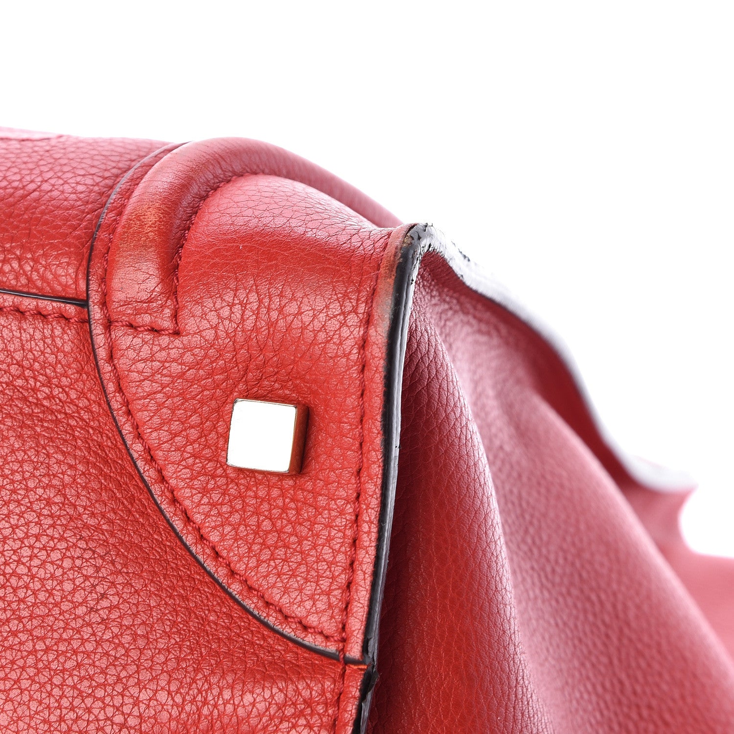Celine Drummed Calfskin Mini Luggage Coquelicot 12 of 14