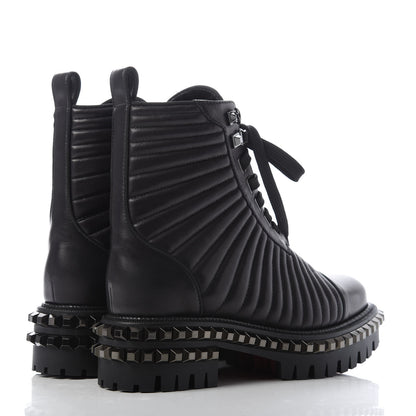 Christian Louboutin Calfskin Quilted Yetota Combat Boots 37 Black 4 of 8