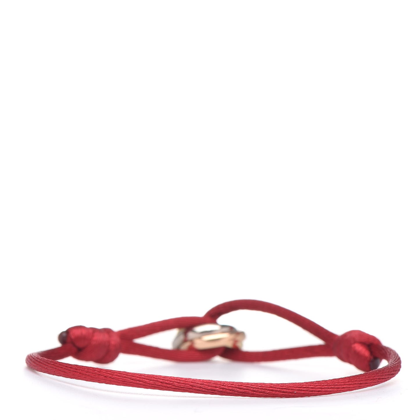 18K Pink Yellow White Gold Trinity Cord Bracelet Red