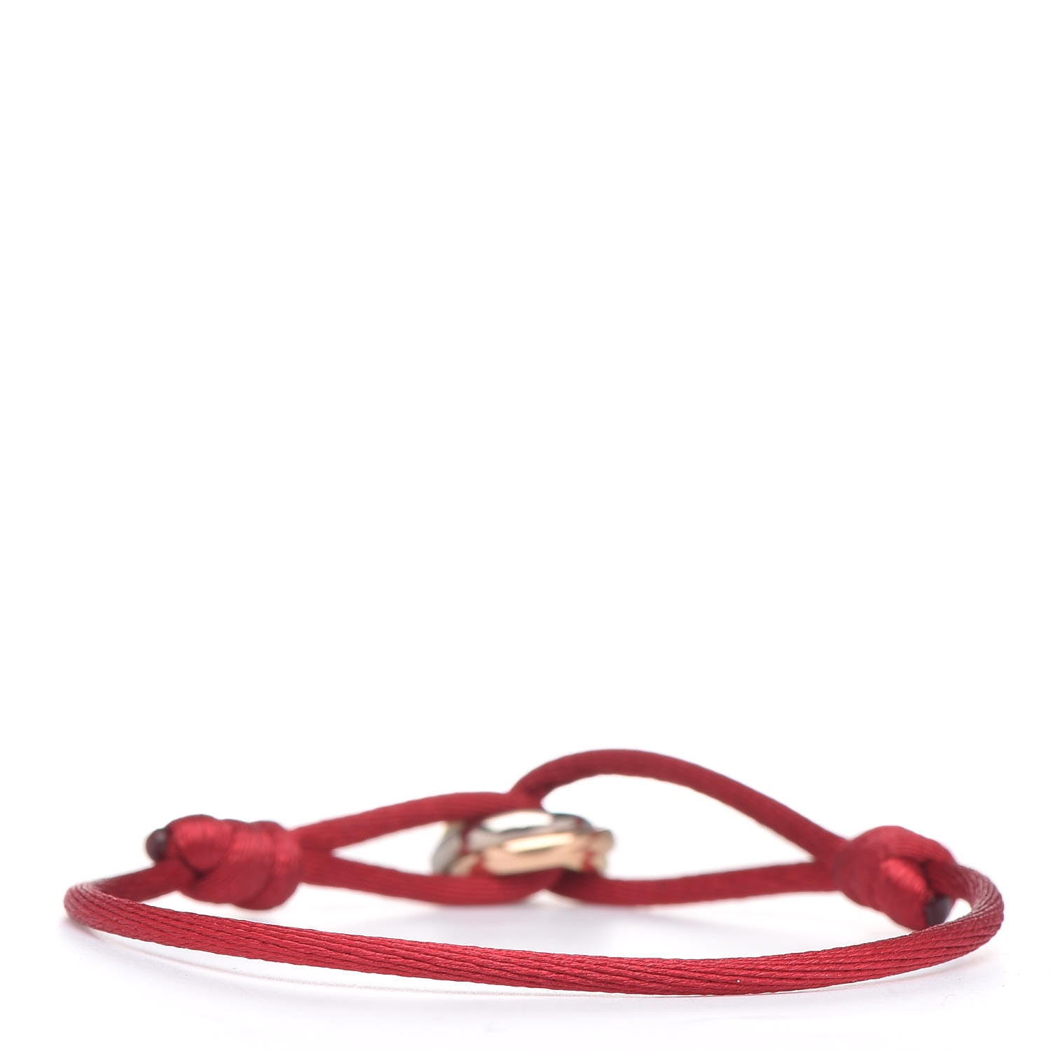 Cartier 18K Pink Yellow White Gold Trinity Cord Bracelet Red 3 of 4