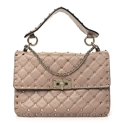 Valentino Garavani Lambskin Medium Rockstud Spike Shoulder Bag Poudre 1 of 11