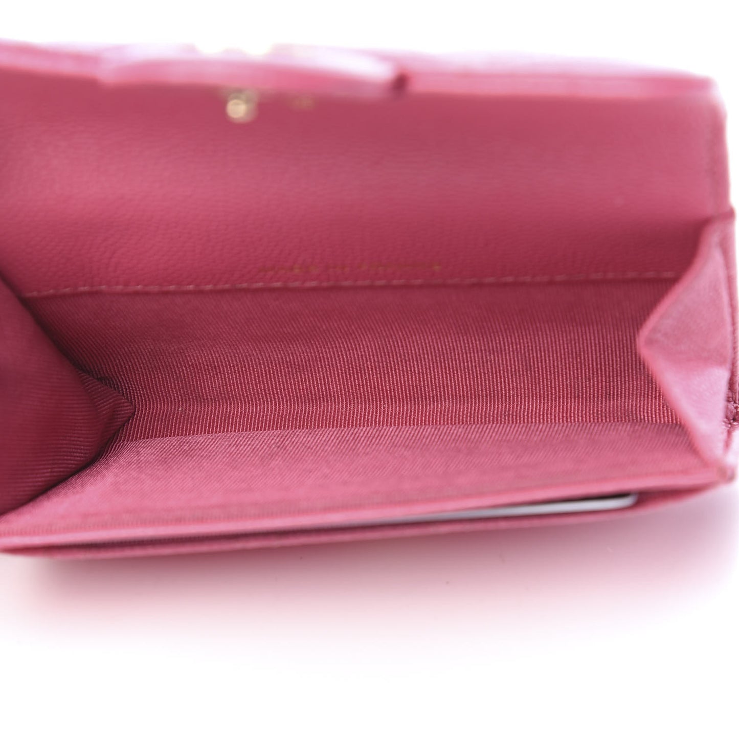 Caviar Quilted Card Flap Holder Pink