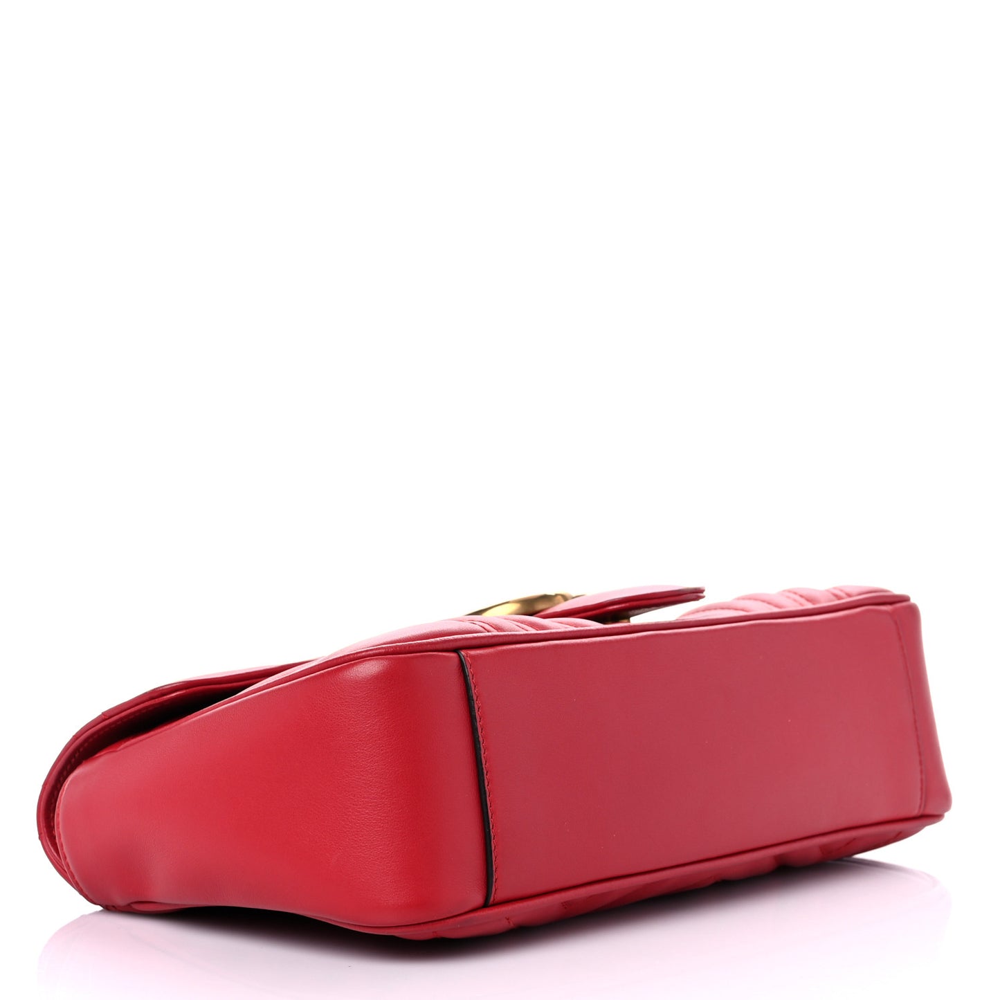 Calfskin Matelasse Small GG Marmont Shoulder Bag Hibiscus Red