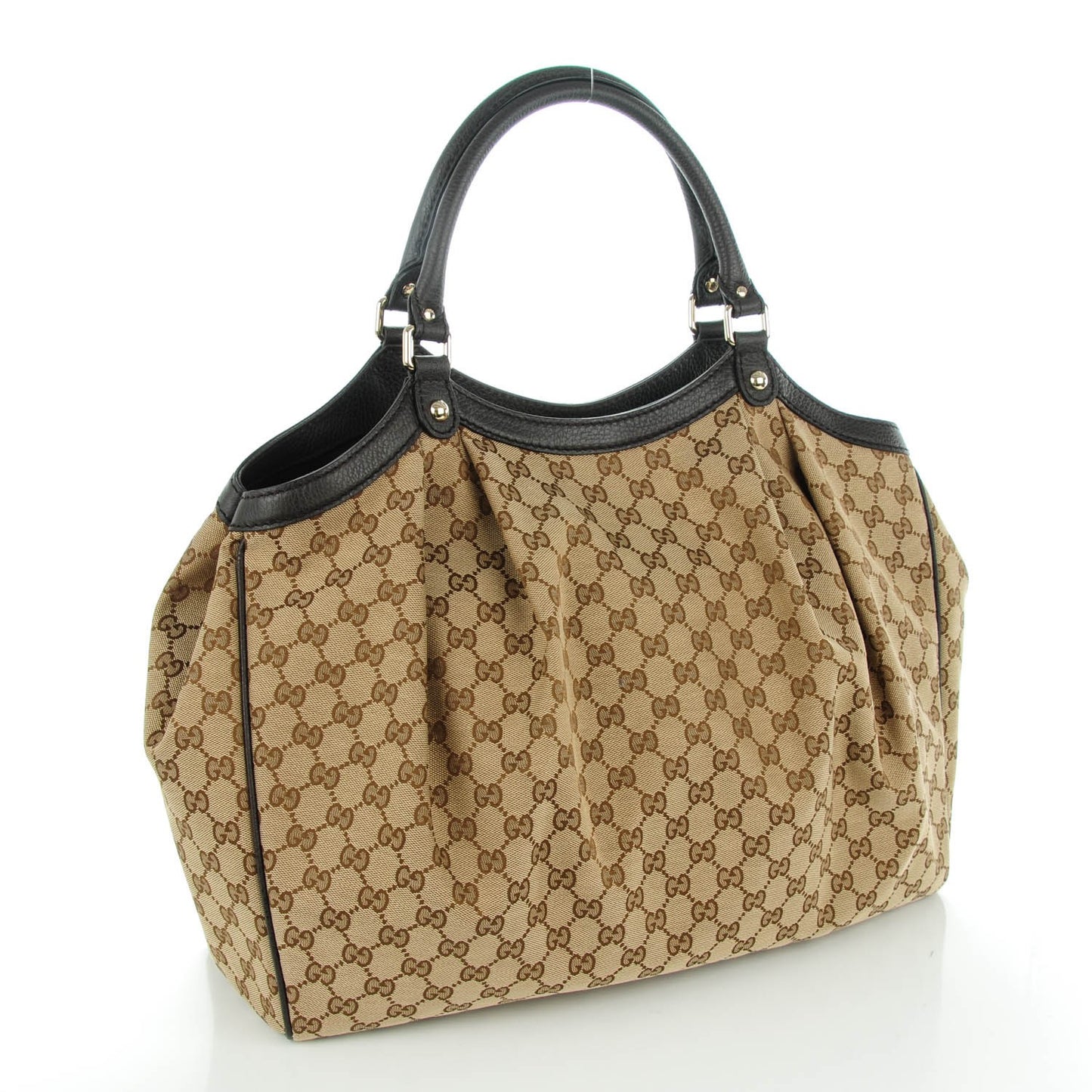 Monogram Dollar Calfskin Large Sukey Tote Beige Ebony Testa di Moro