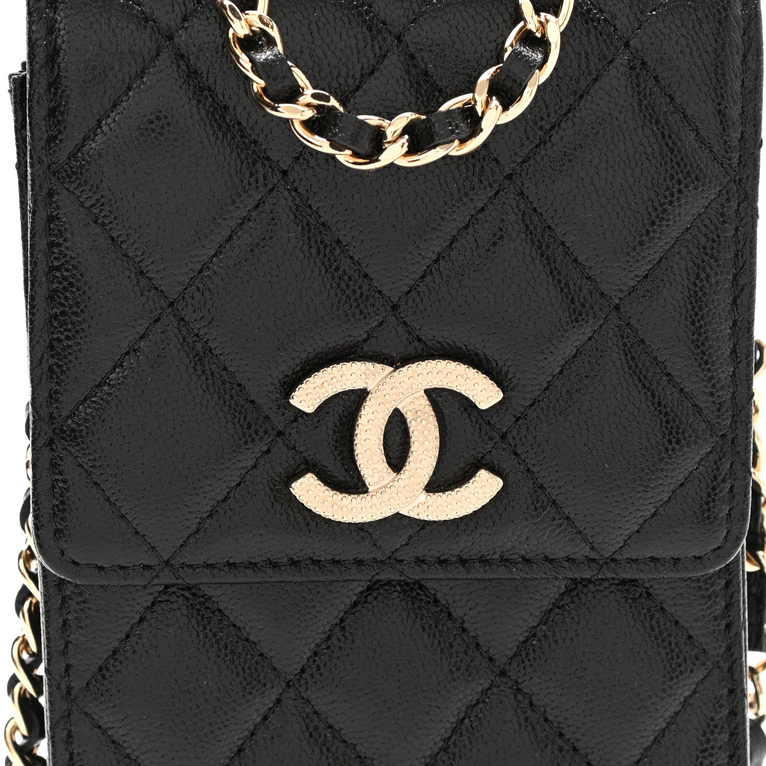Chanel Caviar Quilted Classic Phone Holder Black 8 of 11