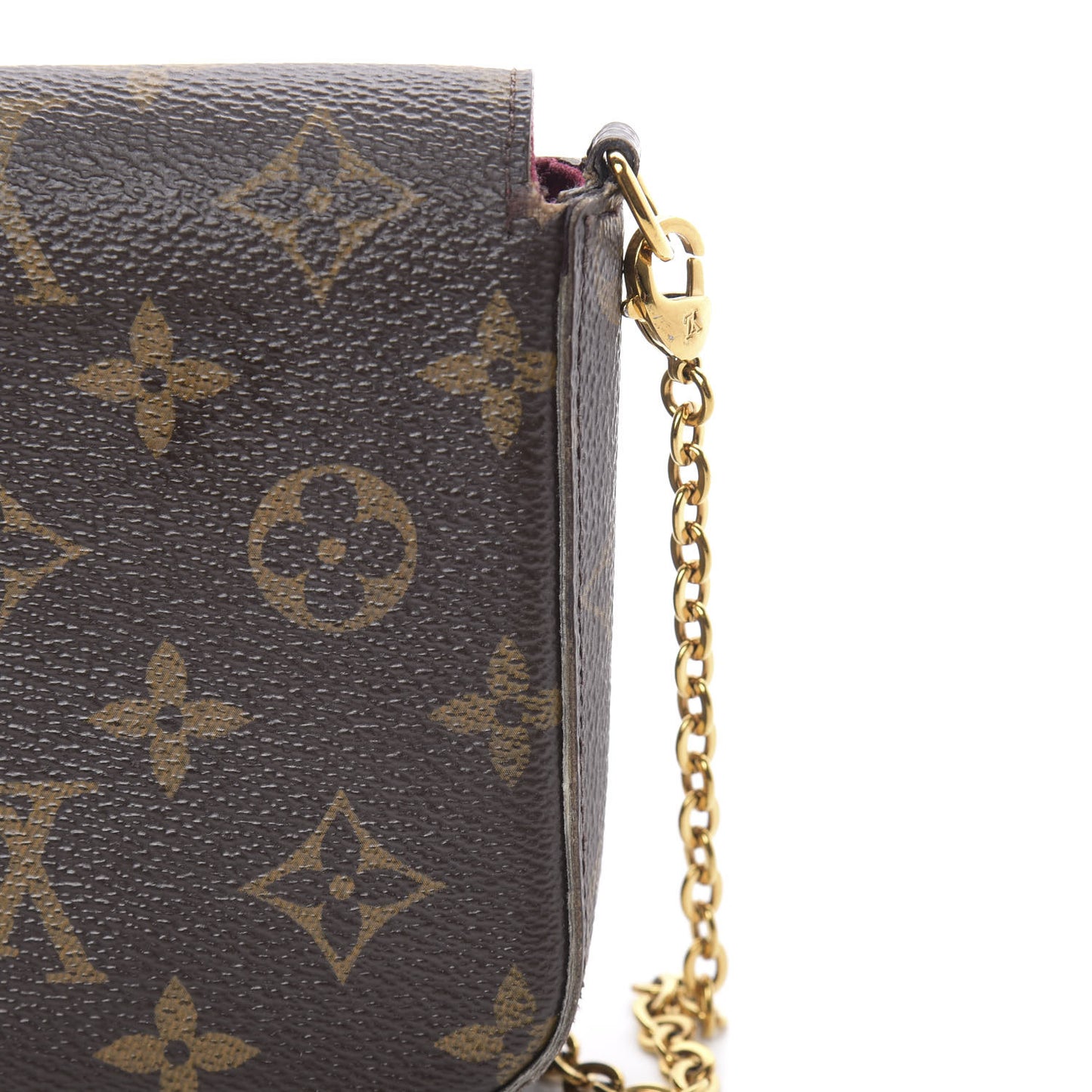 Monogram Pochette Felicie Chain Wallet Fuchsia