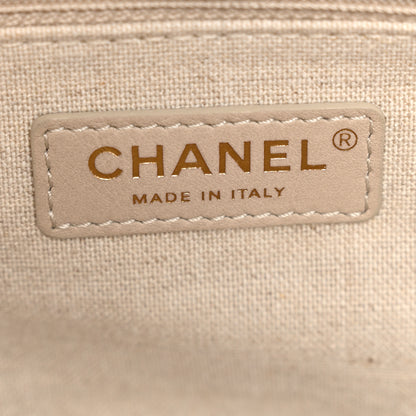 Chanel Mixed Fibers Calfskin Medium Deauville Tote Beige White 6 of 10