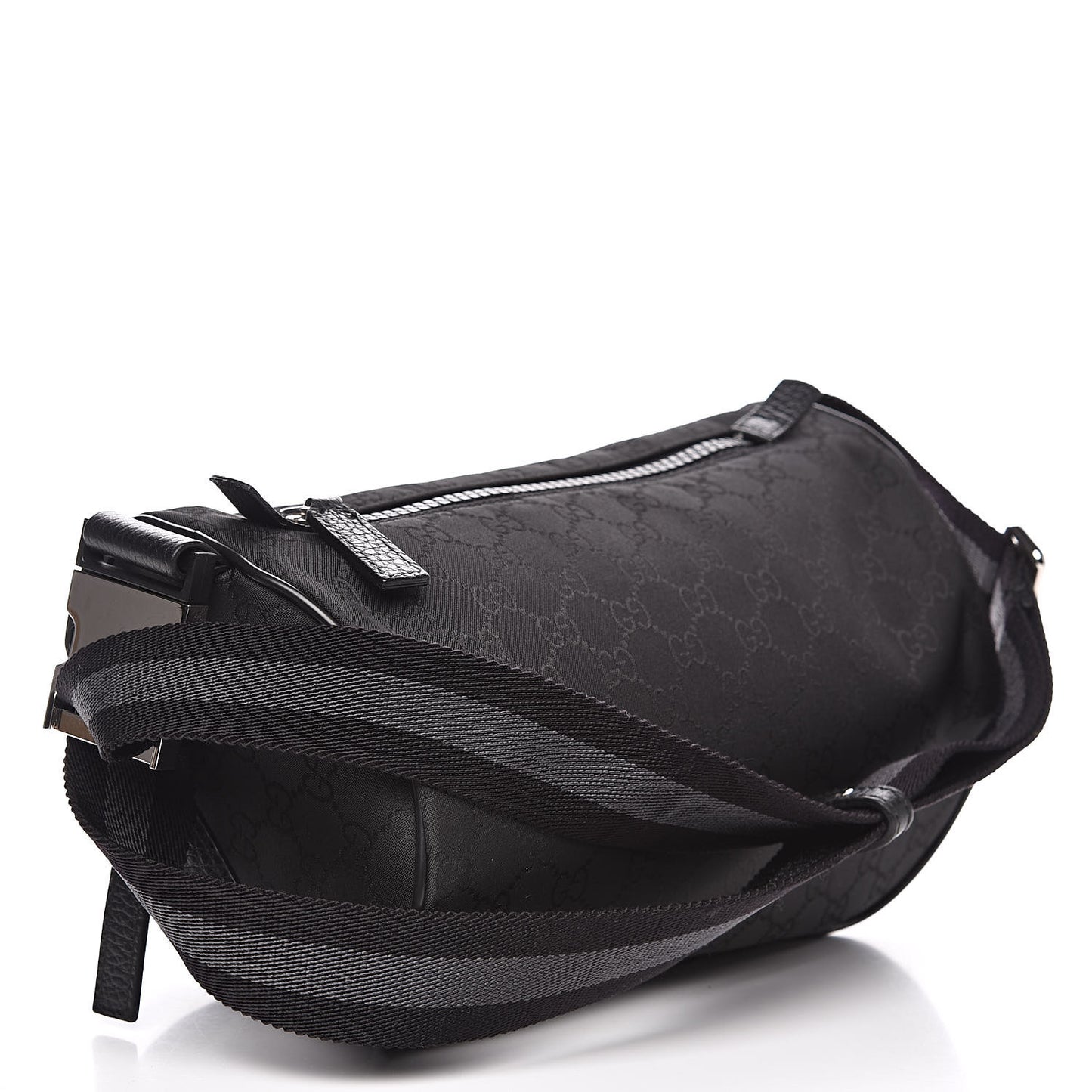 Nylon Monogram Fanny Pack Belt Bag Black