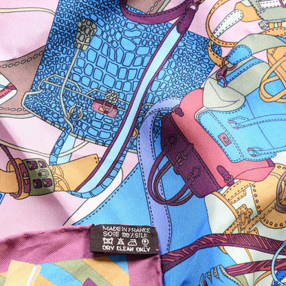 Hermes Silk Madame Cuir Pocket Square Scarf 6 of 6