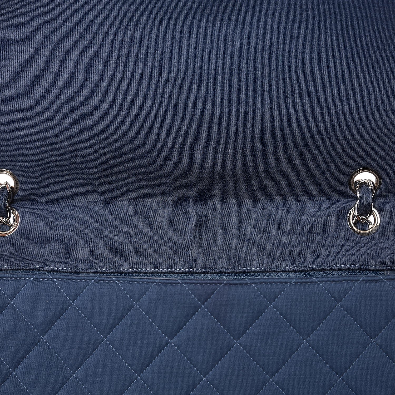 Chanel Jersey Quilted Maxi Single Flap Blue 9 of 14