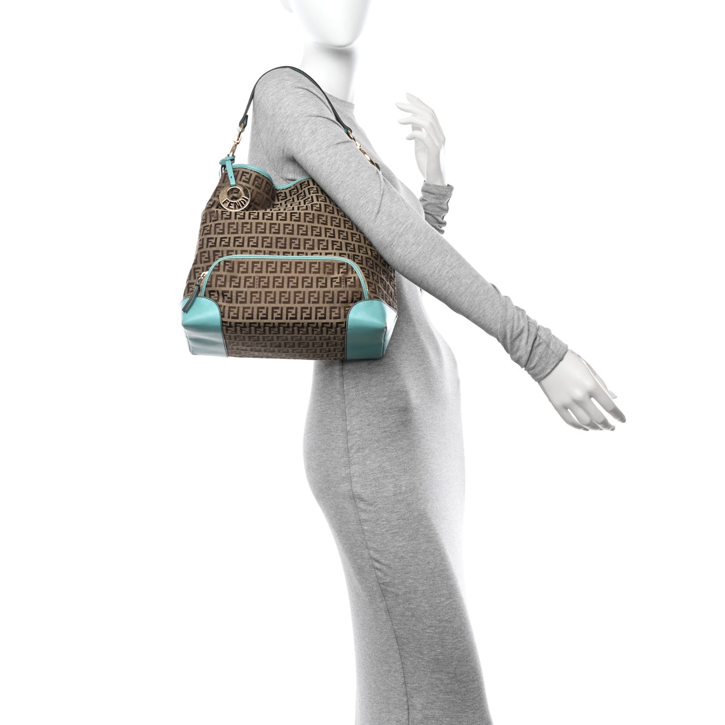 Zucchino Cuoio Chef Shopping Tote Mogano Panna Laguna