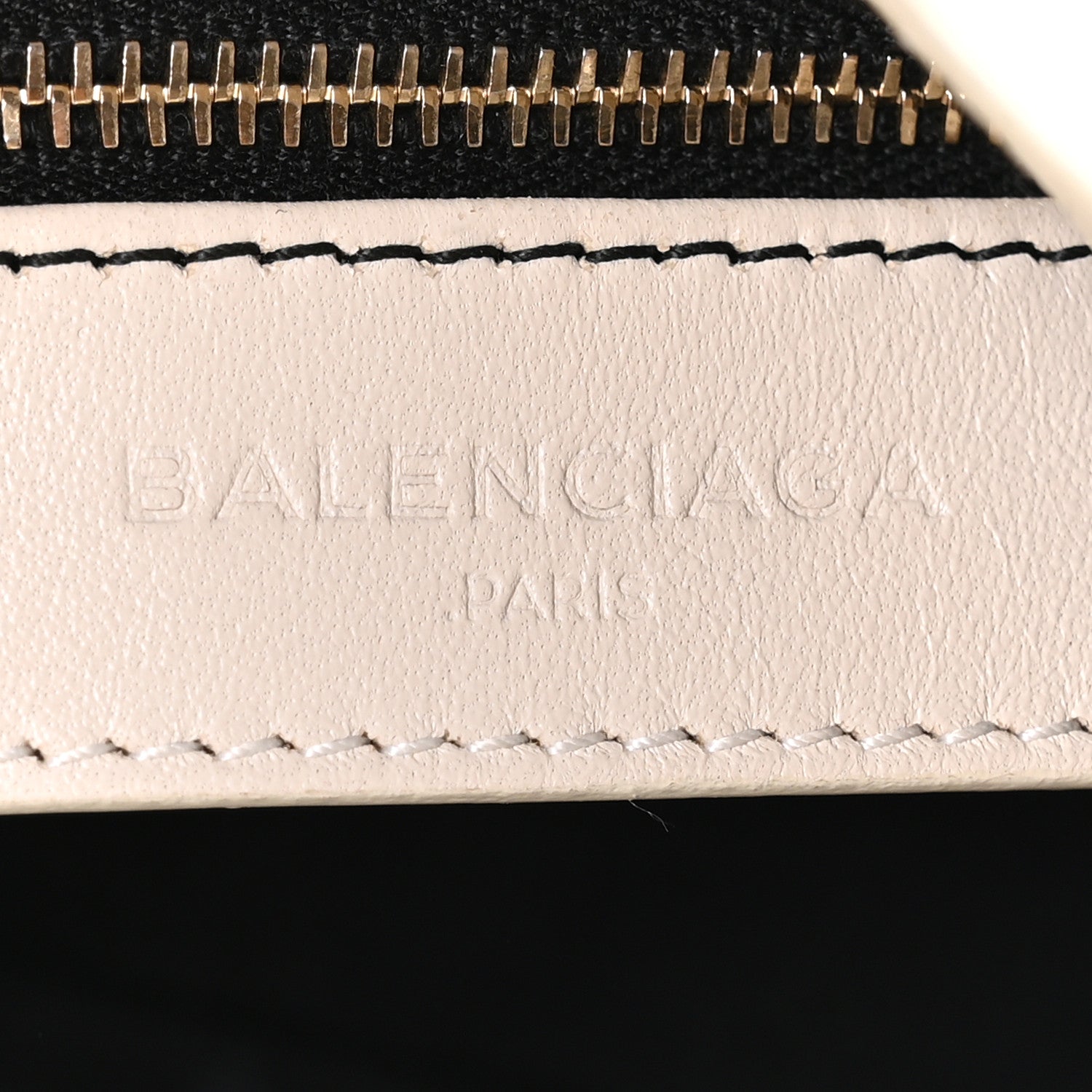 Balenciaga Chevre Gold Metallic Edge Hardware Mini City Ivory