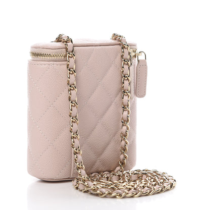 Chanel Caviar Quilted Small Vertical Coco Beauty Vanity Case With Chain Light Pink 3 of 11