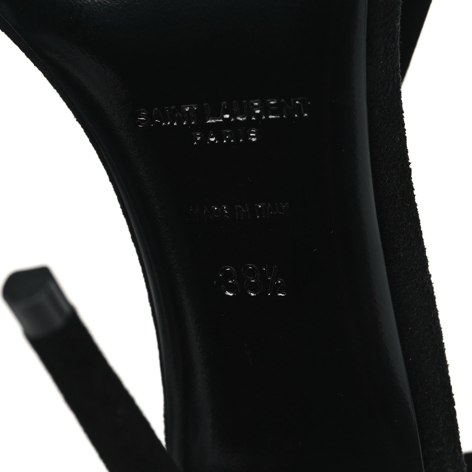 Saint Laurent Suede Deva 105 Ankle Strap Sandals 38.5 Black 6 of 8