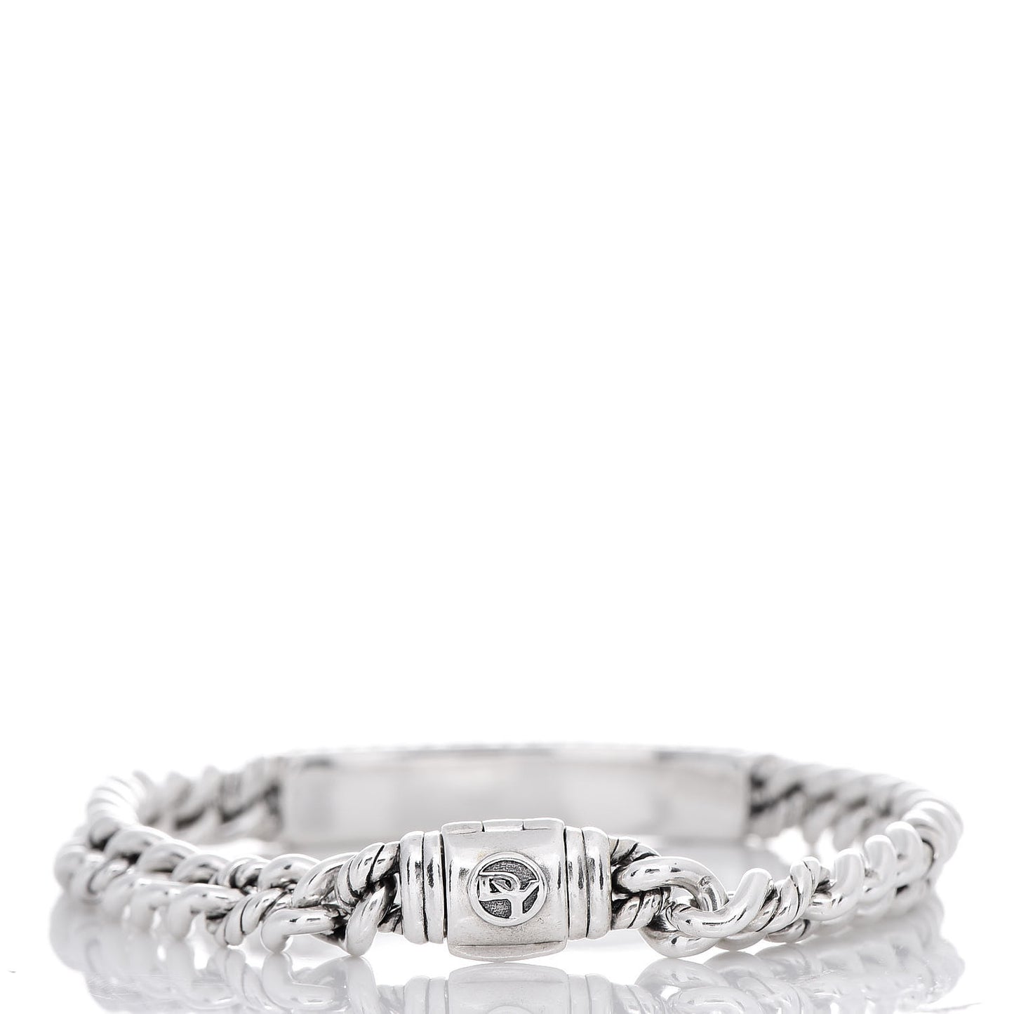 Sterling Silver Diamond 7mm Petite Pave Curb Link Love ID Bracelet