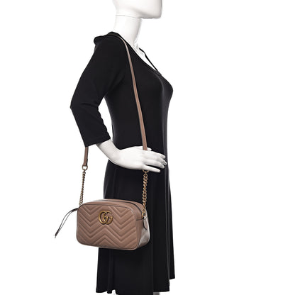 Gucci Calfskin Matelasse Small GG Marmont Chain Shoulder Bag Porcelain Rose 2 of 10