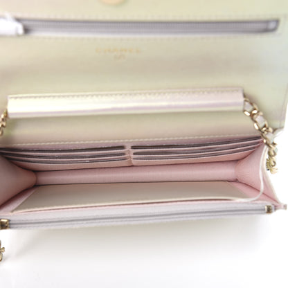 Chanel Iridescent Lambskin Quilted Wallet On Chain WOC Ivory 5 of 11