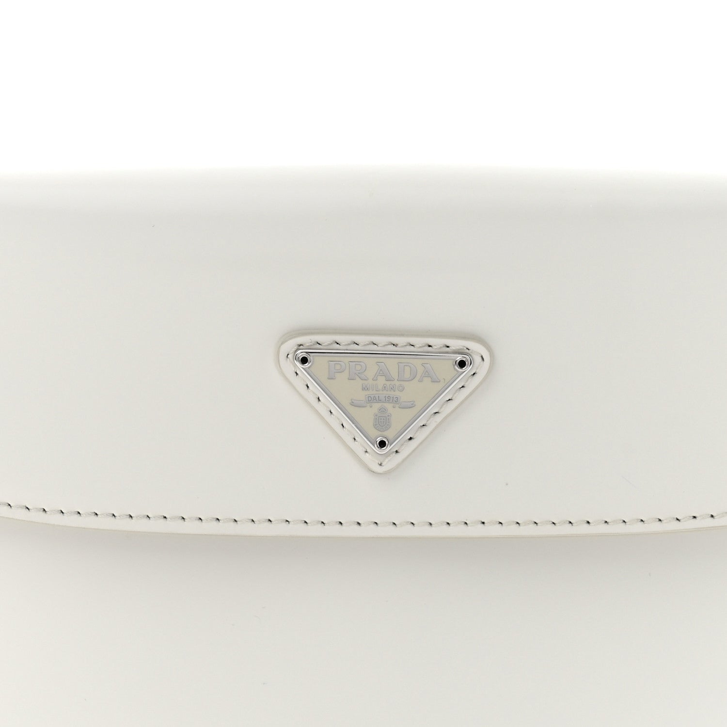 Prada Spazzolato Cleo Flap Shoulder Bag White 10 of 12