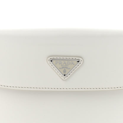 Prada Spazzolato Cleo Flap Shoulder Bag White 10 of 12
