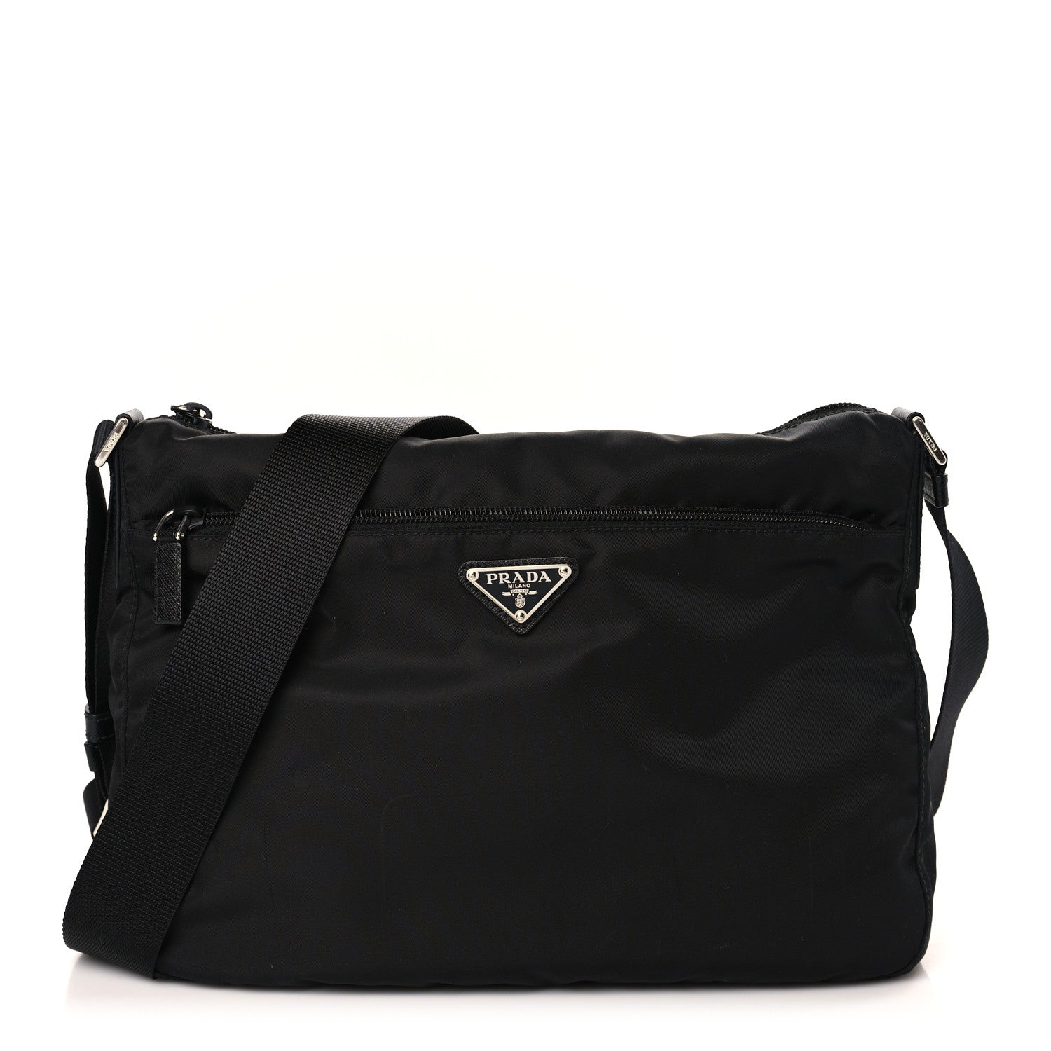 Prada Tessuto Nylon Messenger Bag Black 1 of 9