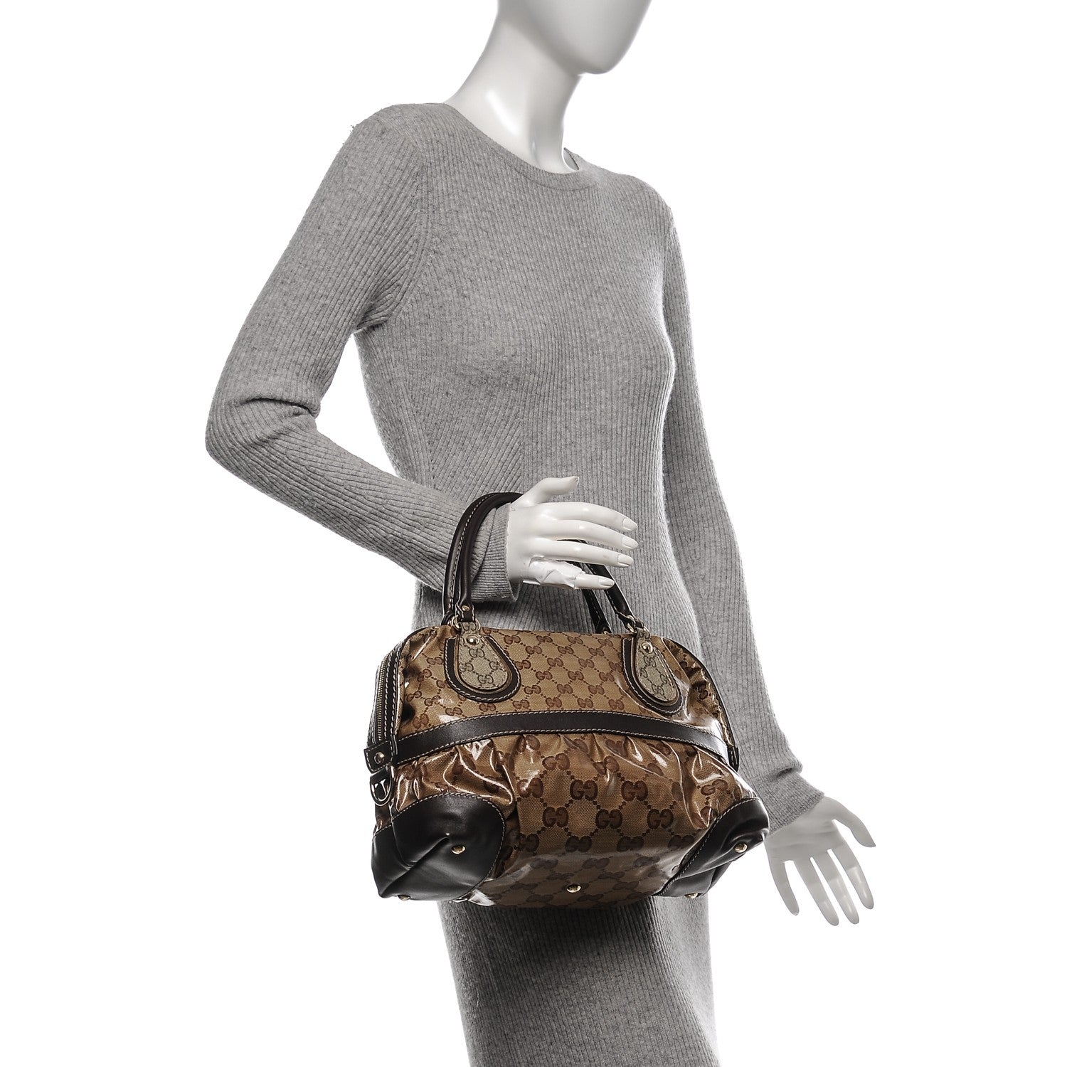 Gucci Crystal Monogram Medium Mix Tote Brown 2 of 6