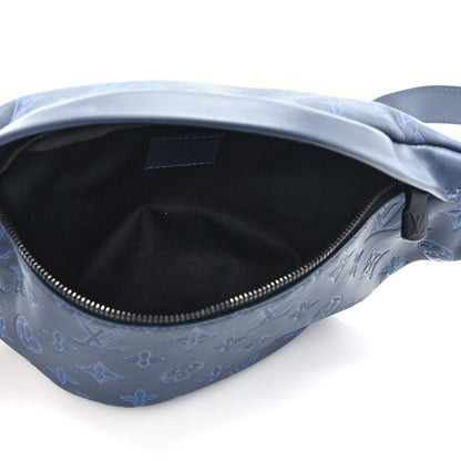 Louis Vuitton Calfskin Monogram Shadow Discovery Bumbag PM Blue 4 of 8