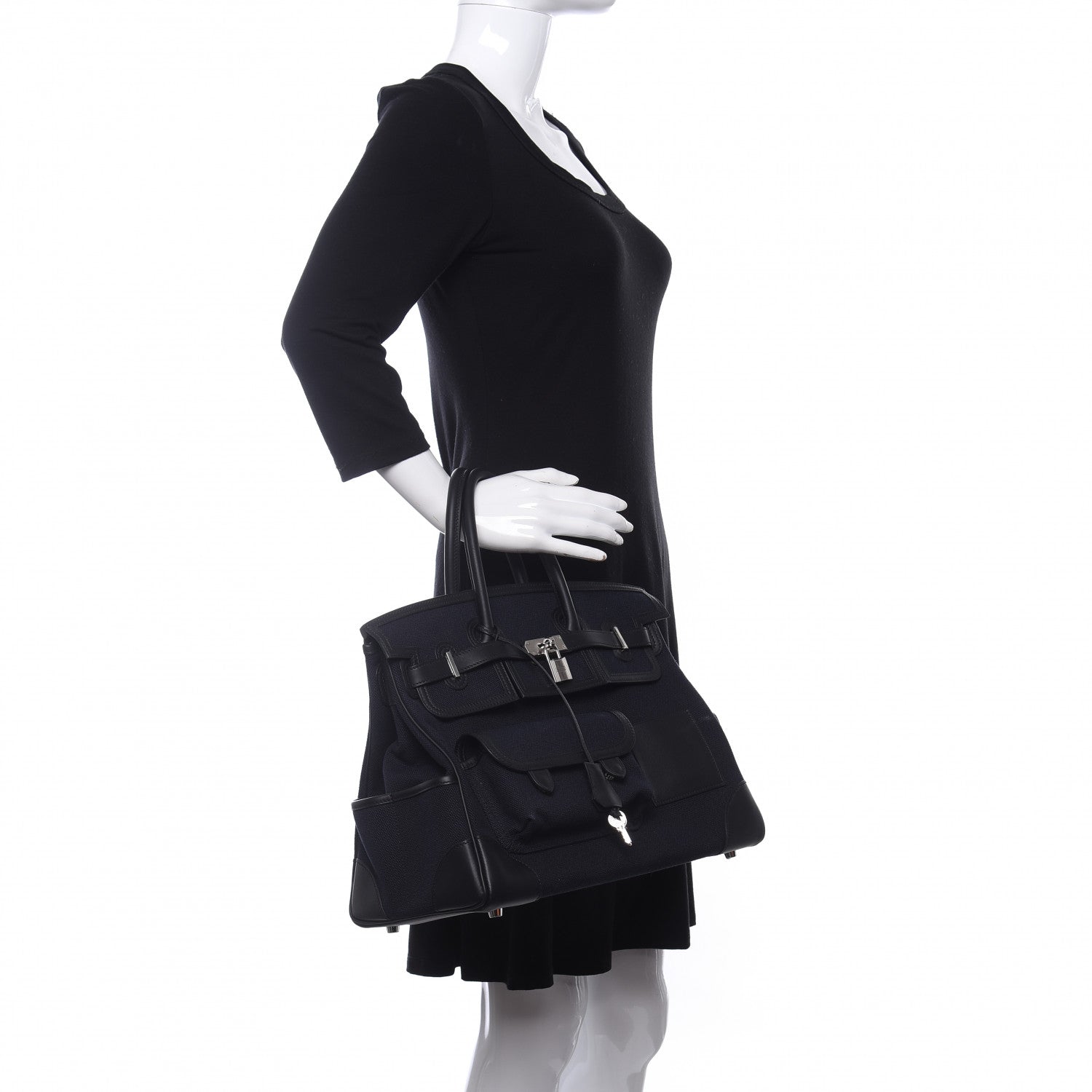 Hermes Goeland Toile Swift Cargo Birkin 35 Bleu Marine 2 of 10