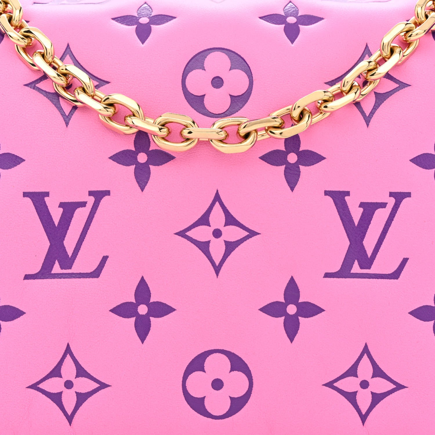 Louis Vuitton Lambskin Embossed Monogram Vuittamins Pochette Coussin Rose Violet 7 of 9