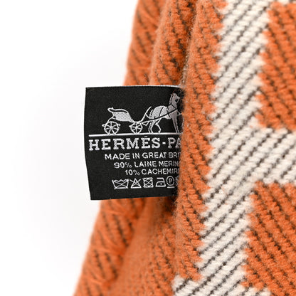 Hermes Wool Cashmere Avalon Pillow PM Ecru Potiron 3 of 3