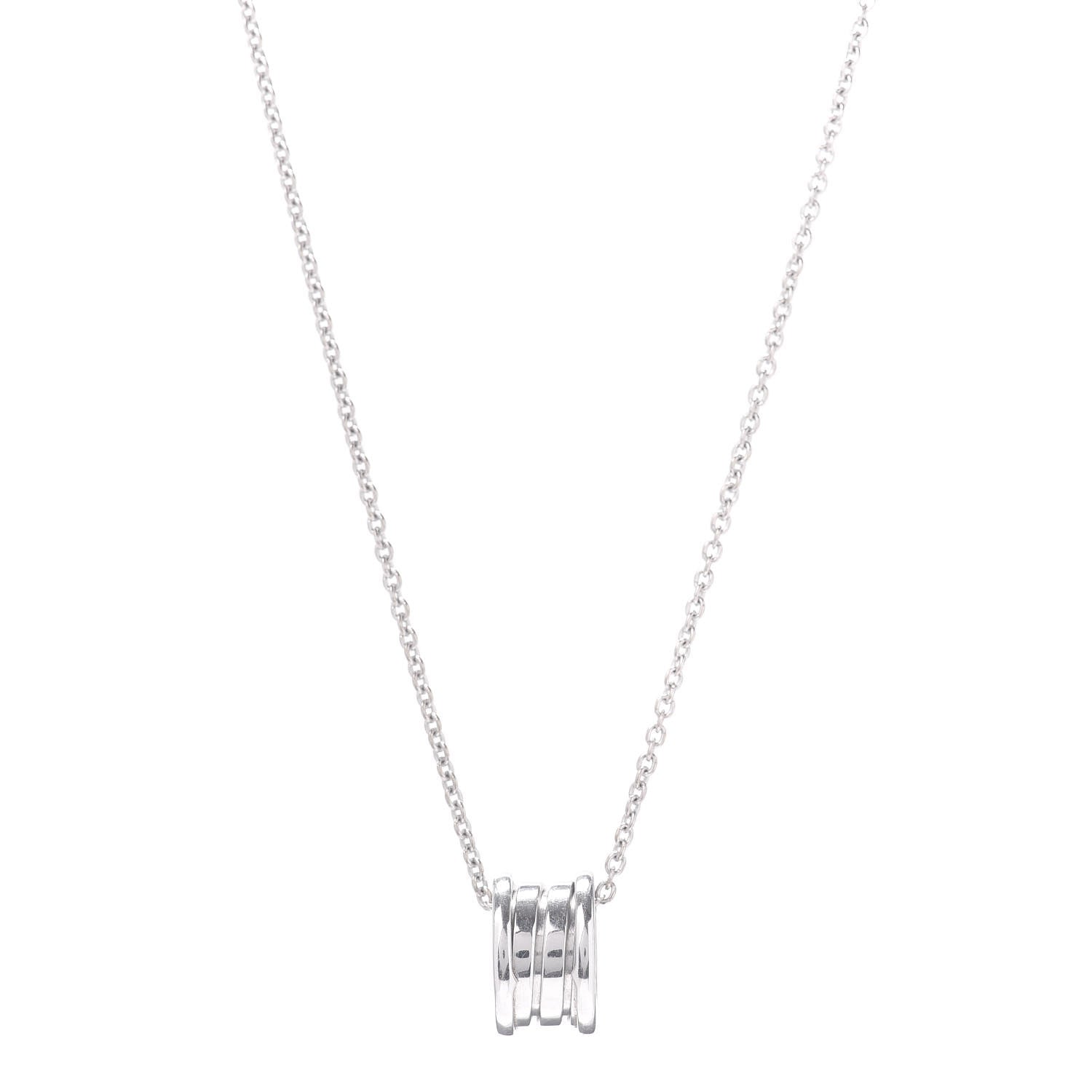 Bulgari 18K White Gold B.Zero1 Pendant Necklace 1 of 4