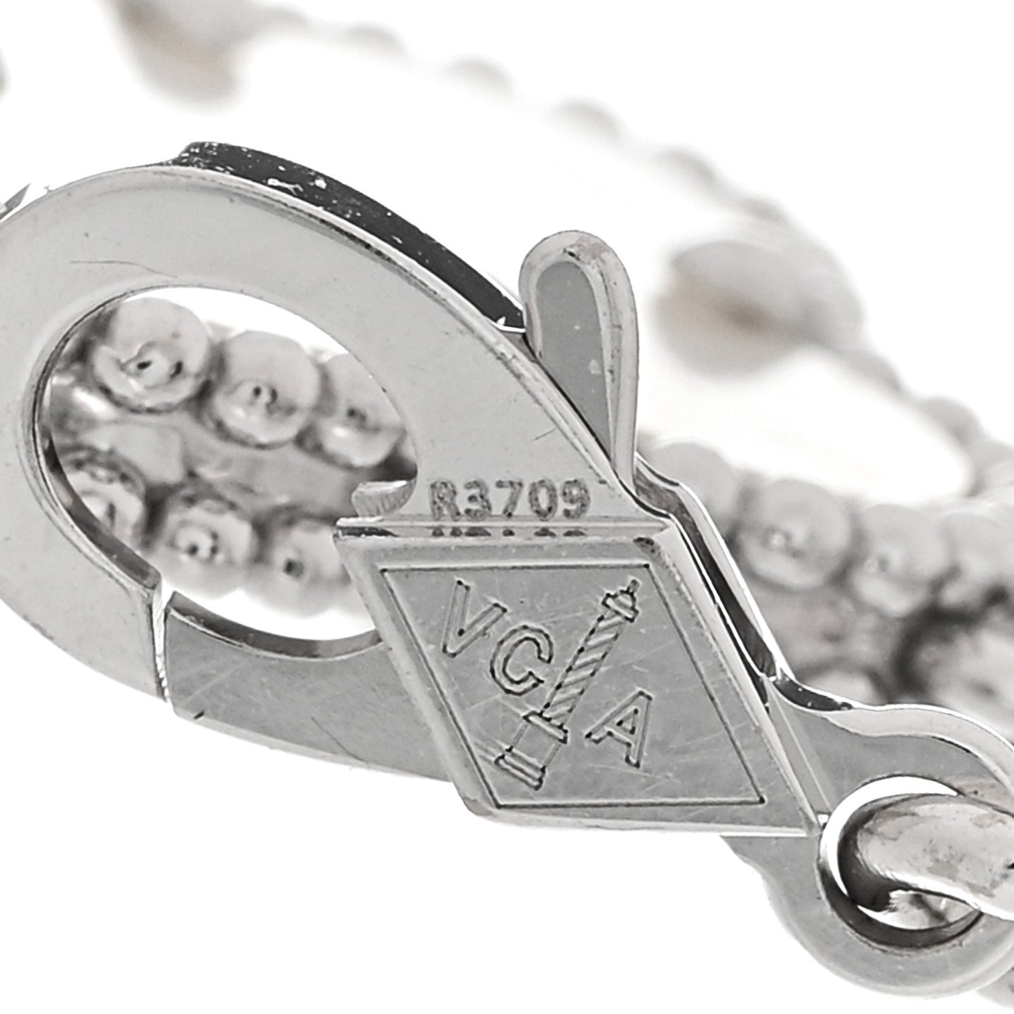 18K White Gold Mother of Pearl 5 Motifs Vintage Alhambra Bracelet
