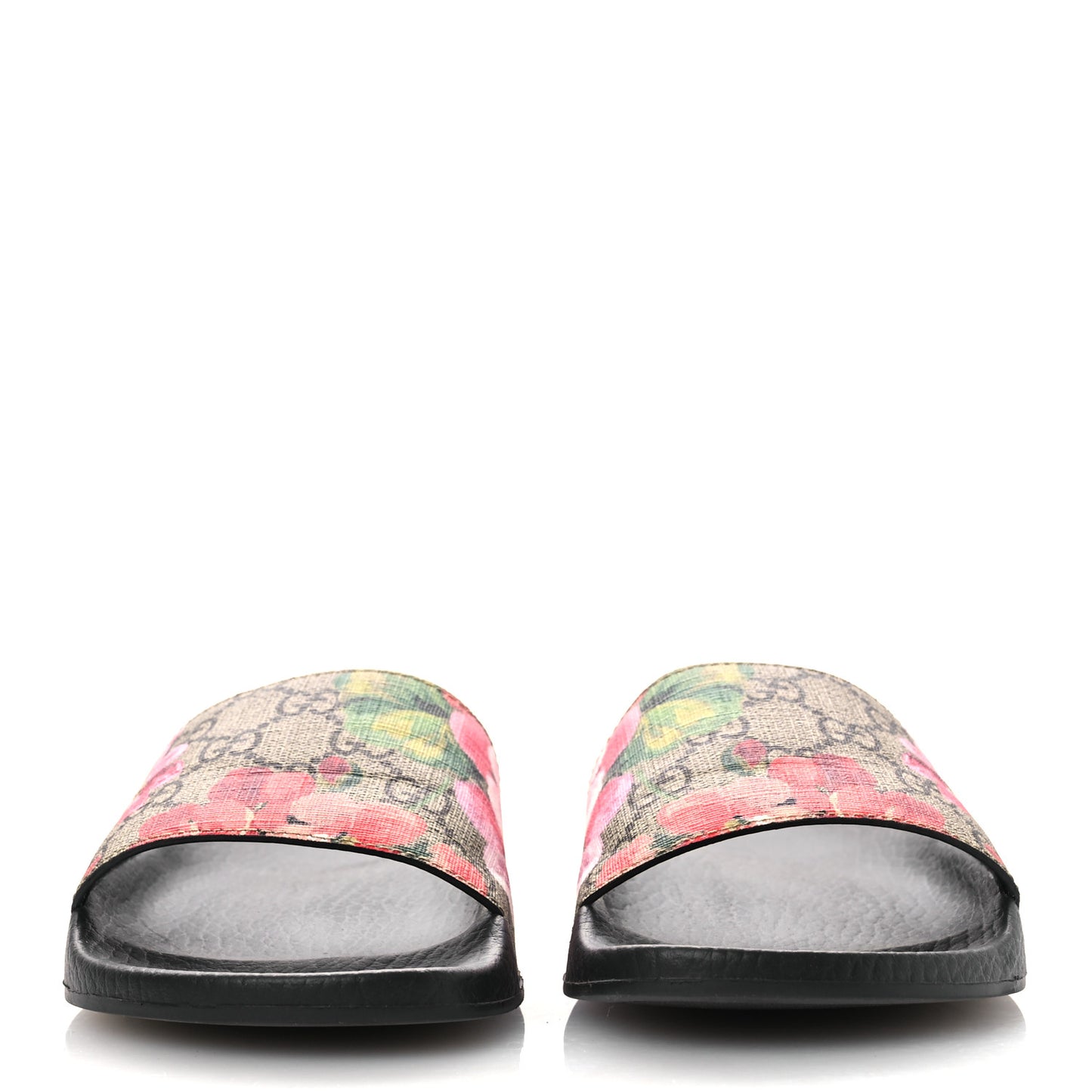 GG Supreme Monogram Blooms Slide Sandals 36 Beige Multicolor