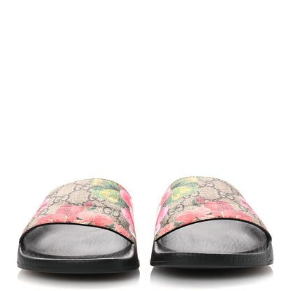 Gucci GG Supreme Monogram Blooms Slide Sandals 36 Beige Multicolor 3 of 9