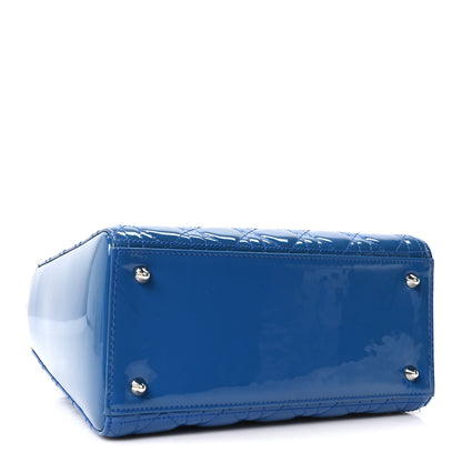 Christian Dior Patent Cannage Medium Lady Dior Blue 3 of 9