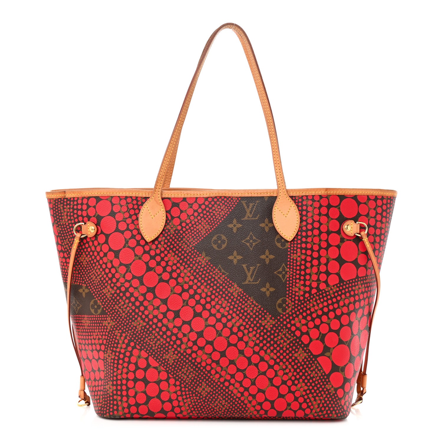 Louis Vuitton Monogram Kusama Waves Neverfull MM Red 1 of 9
