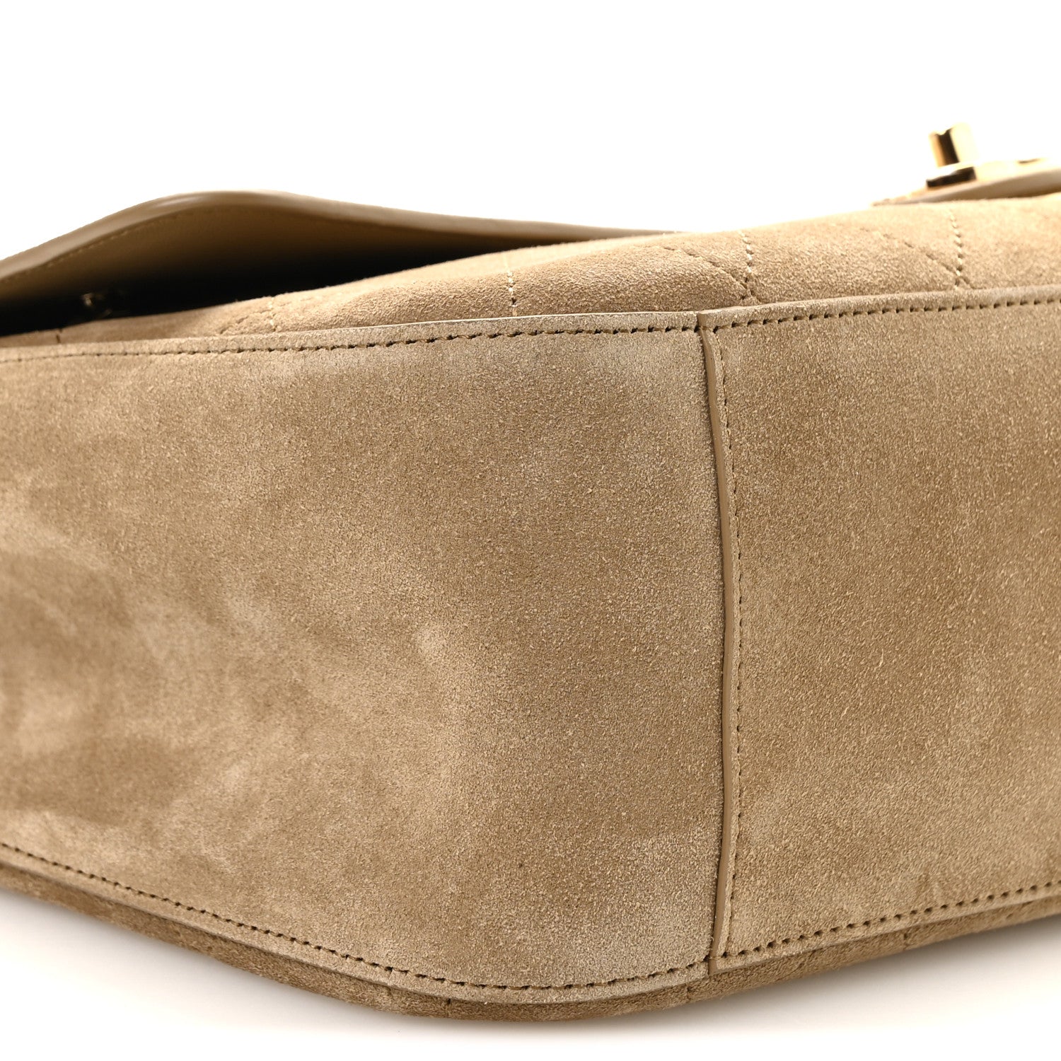 Chanel Suede Calfskin Small Souplissimo Maxi Flap Dark Beige 9 of 11