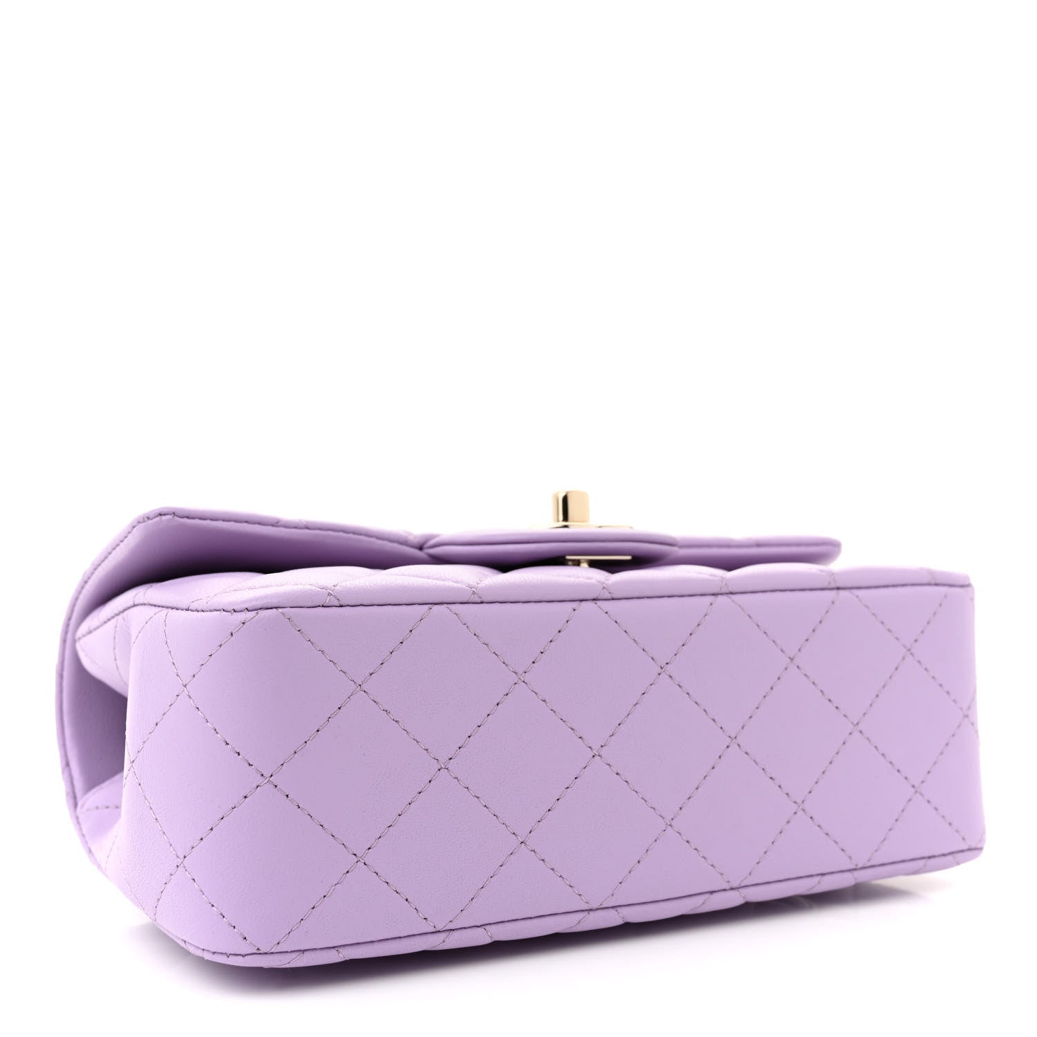 Chanel Lambskin Quilted Mini Top Handle Rectangular Flap Light Purple 4 of 10