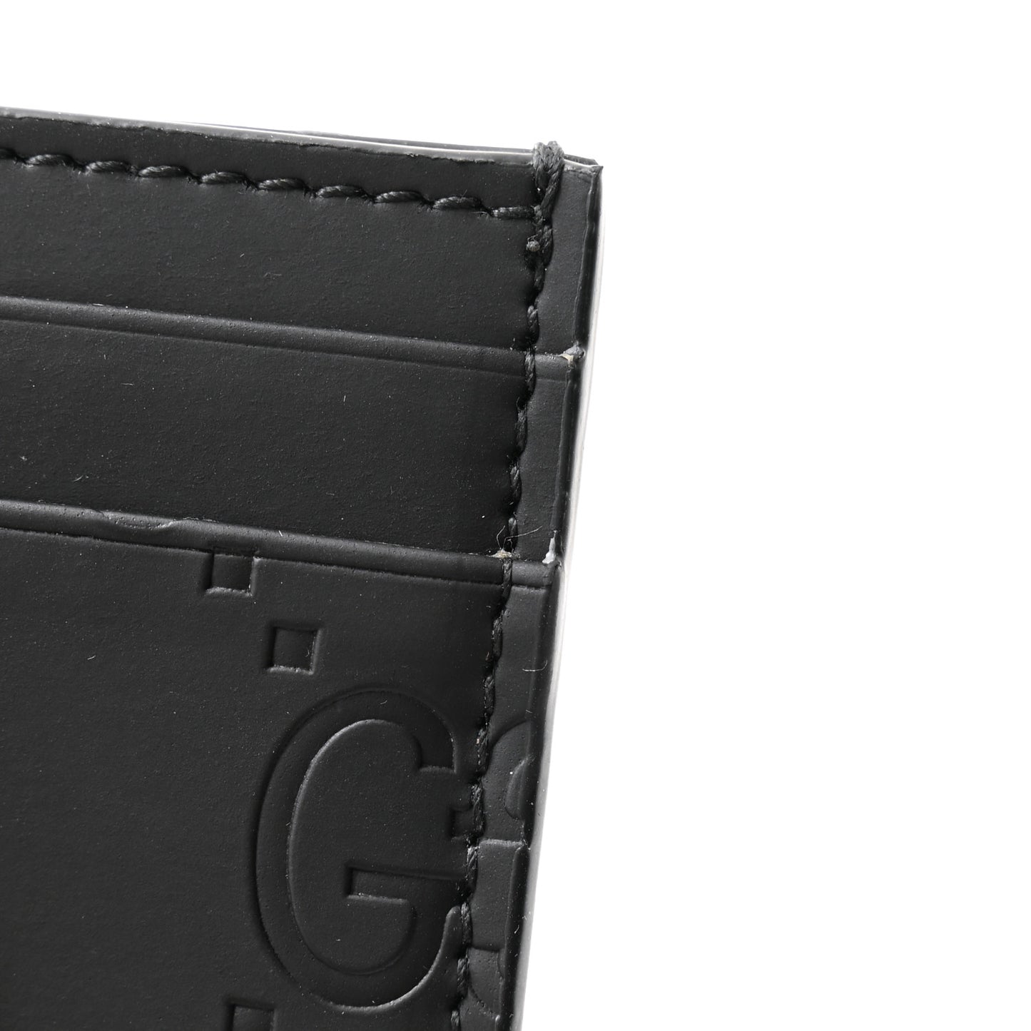 Rubber Effect GG Embossed Card Holder Black