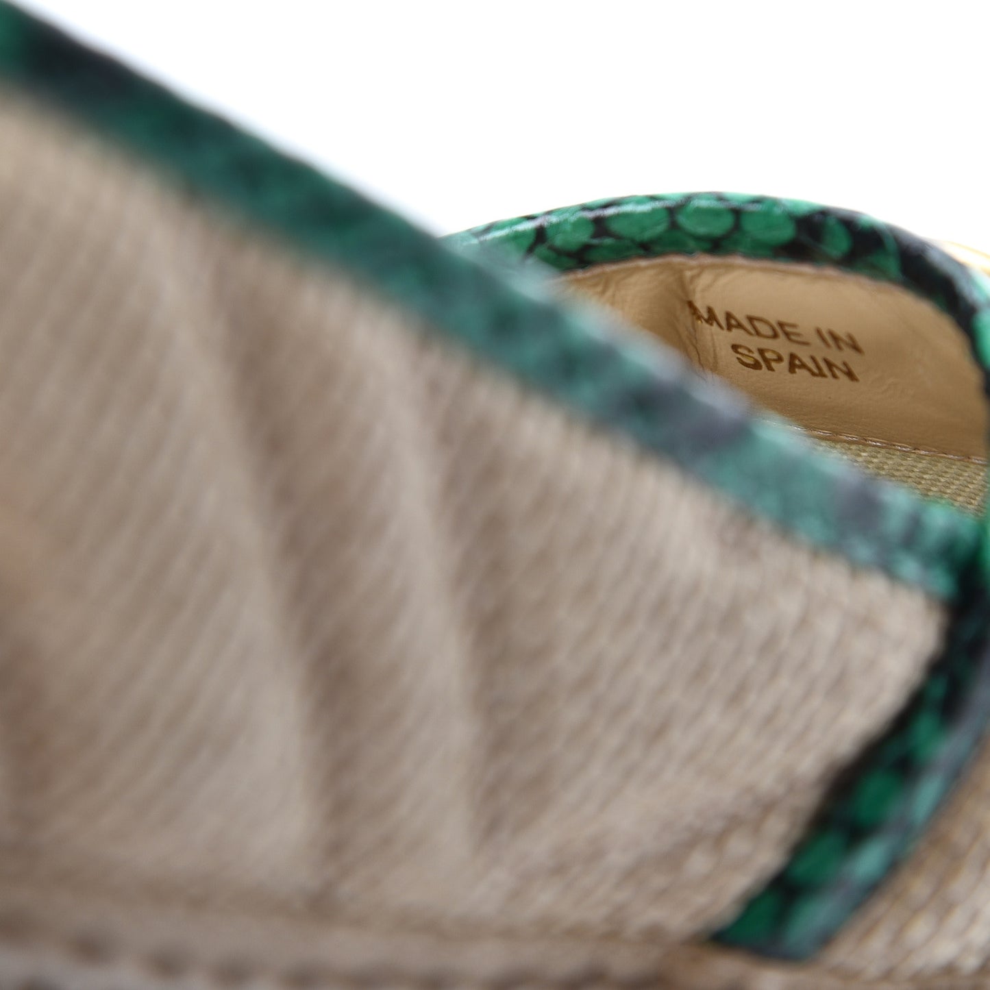 Straw Matelasse Elaphe GG Marmont Espadrilles 38 Natural New Shamarock
