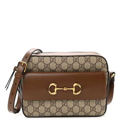 Gucci GG Supreme Monogram Small Horsebit 1955 Shoulder Bag Beige Brown Sugar 1 of 10