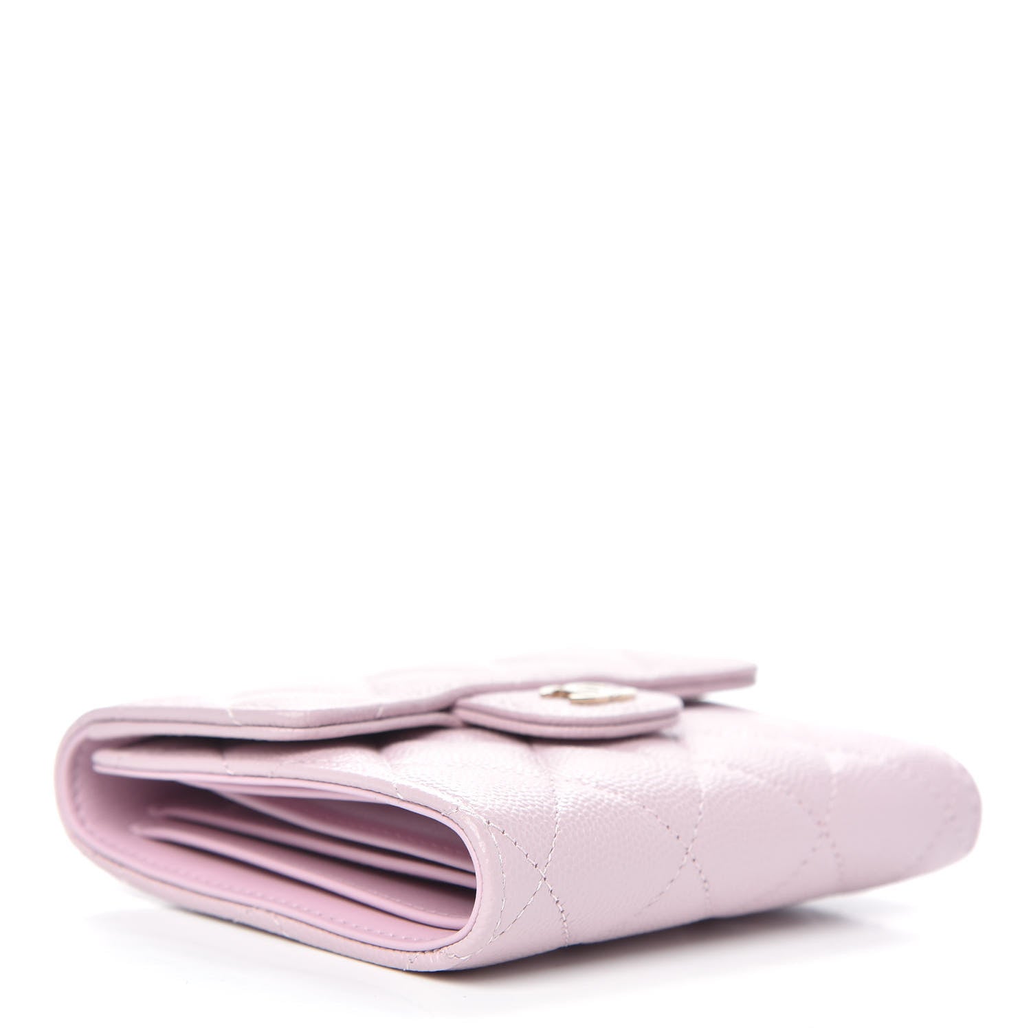 Chanel Caviar Quilted Compact Flap Wallet Light Pink 4 of 9
